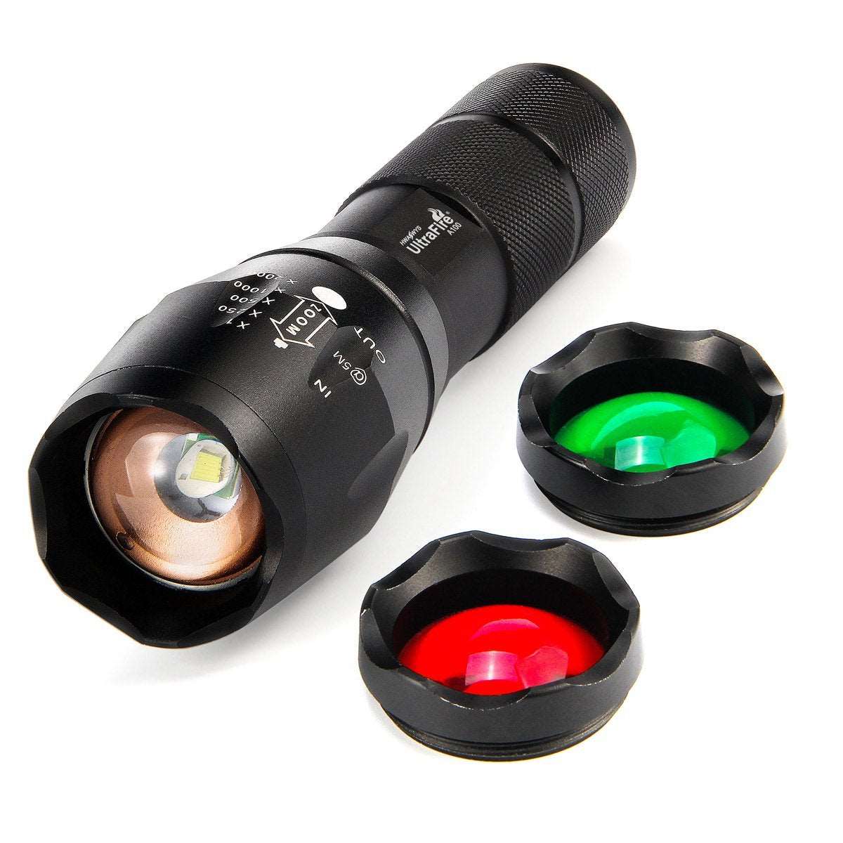 UltraFire A100 Tactical-Flashlight Glass Lens