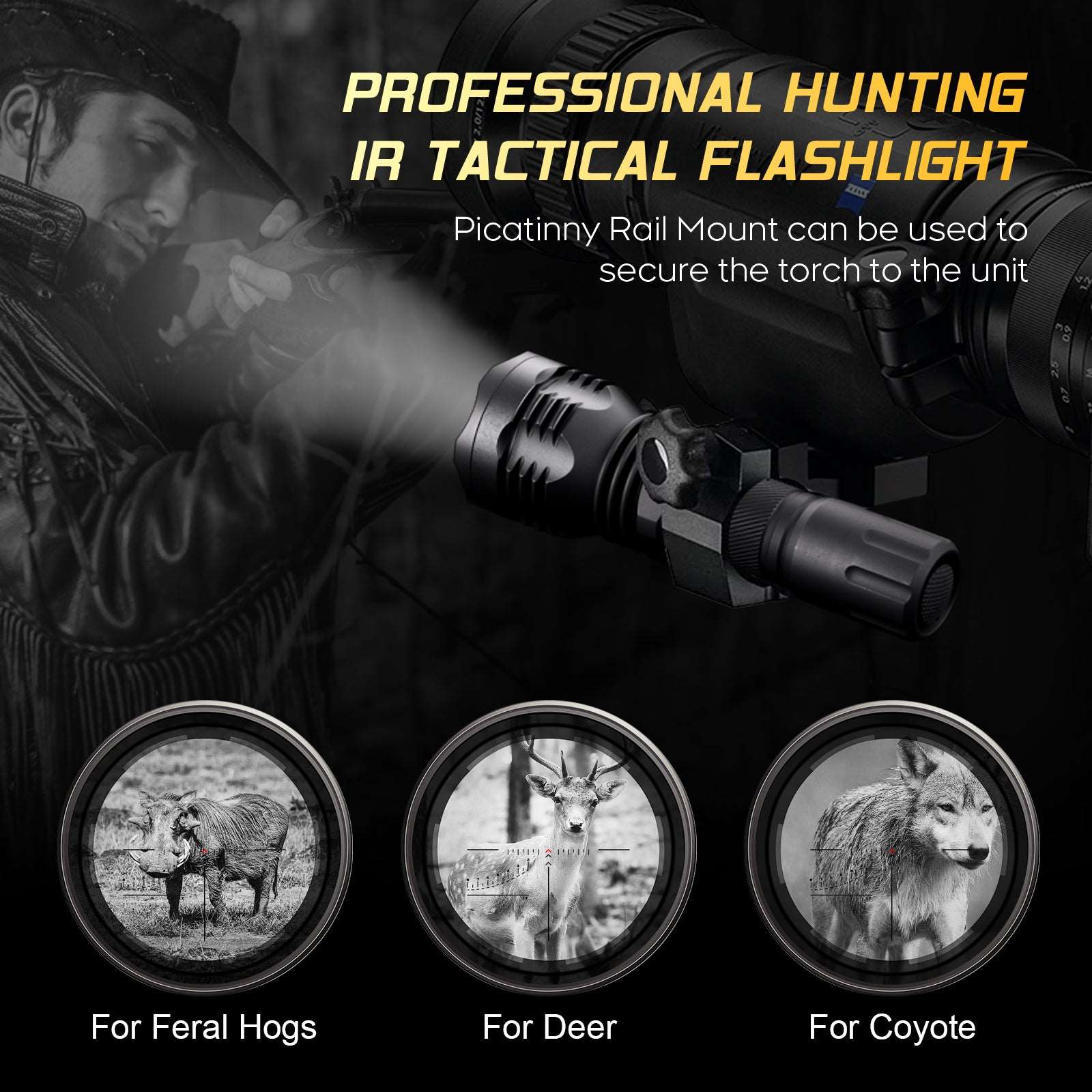 UltraFire UF-802S Zoom Infrared Hunting Flashlight 