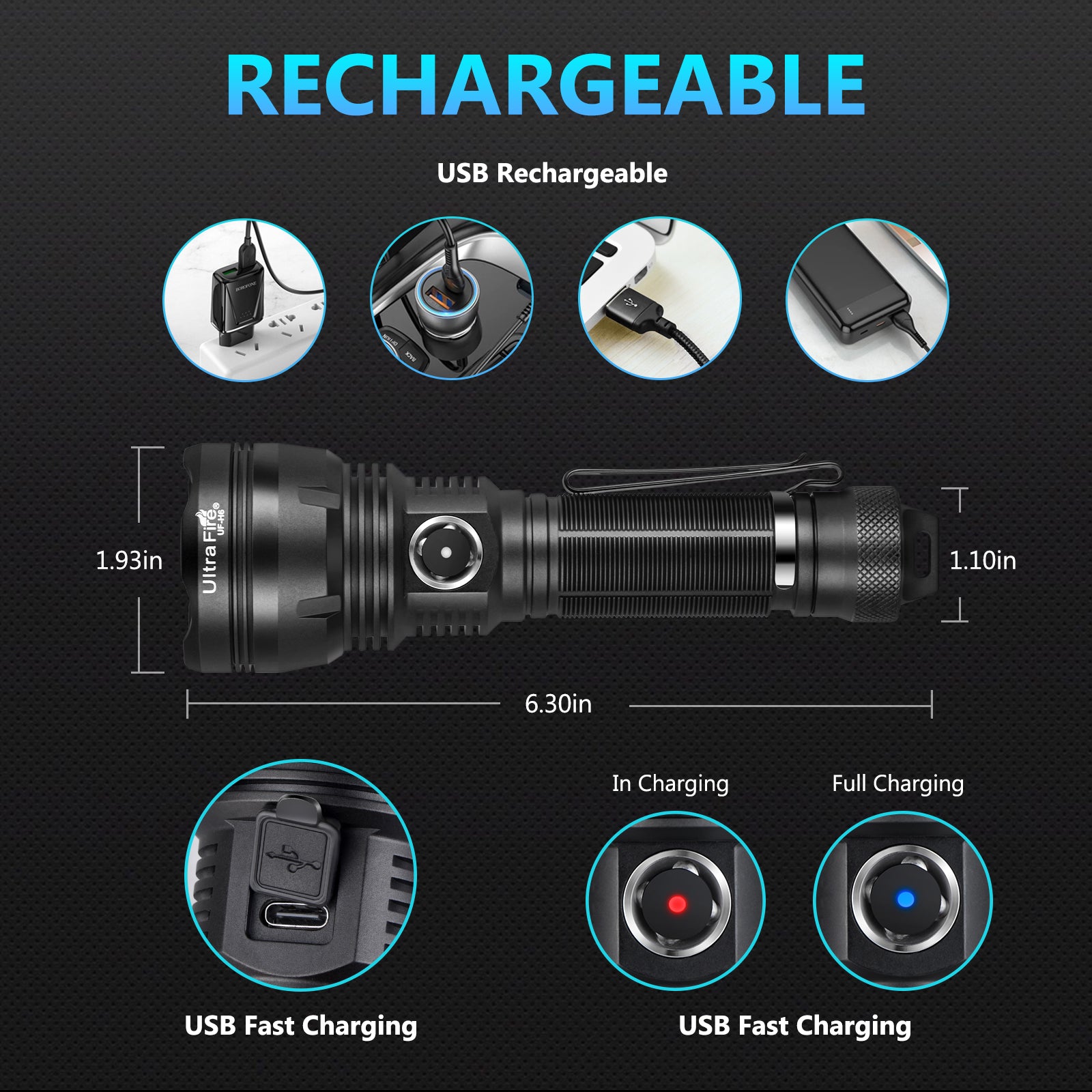 H6 Rechargeable EDC Flashlight