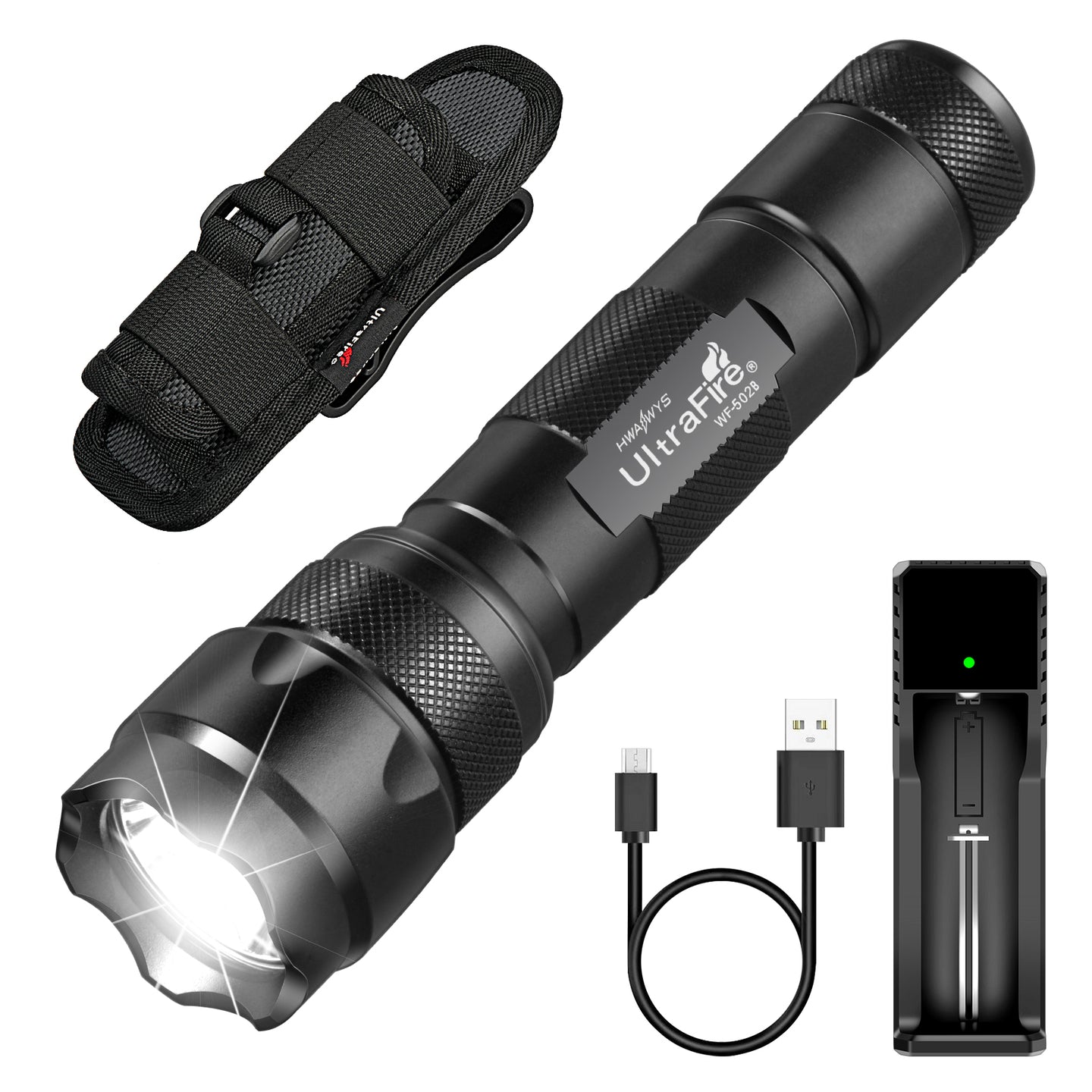 WF-502B Tactical Flashlight With Holster - UltraFire Store