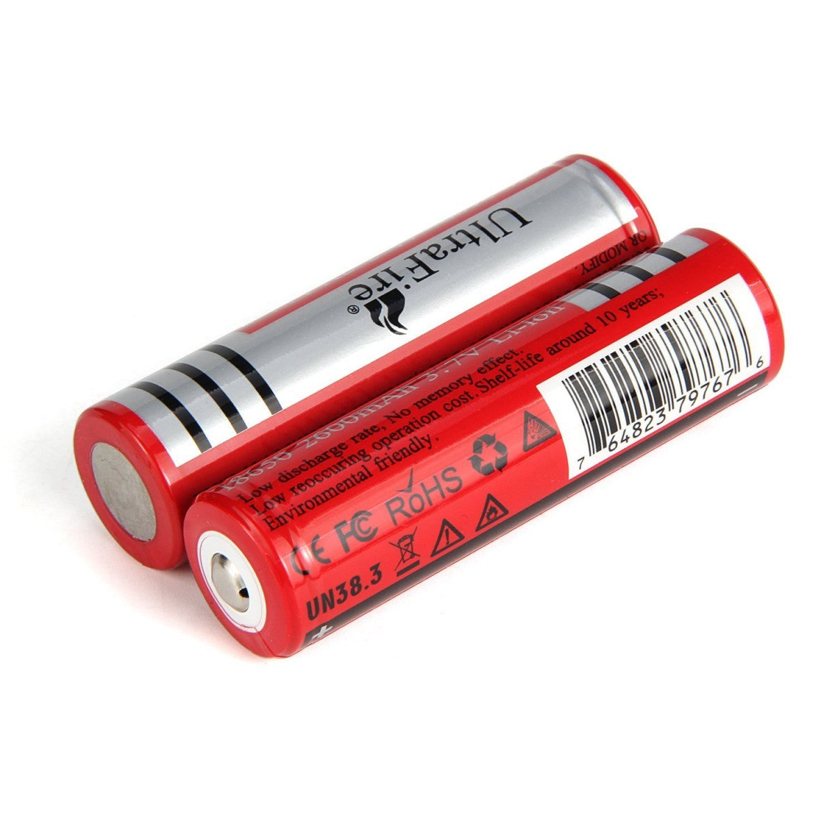 UltraFire 3000mAh 3.7V 18650 Rechargeable Lithium Batteries Without  Protection Board(2PCS)